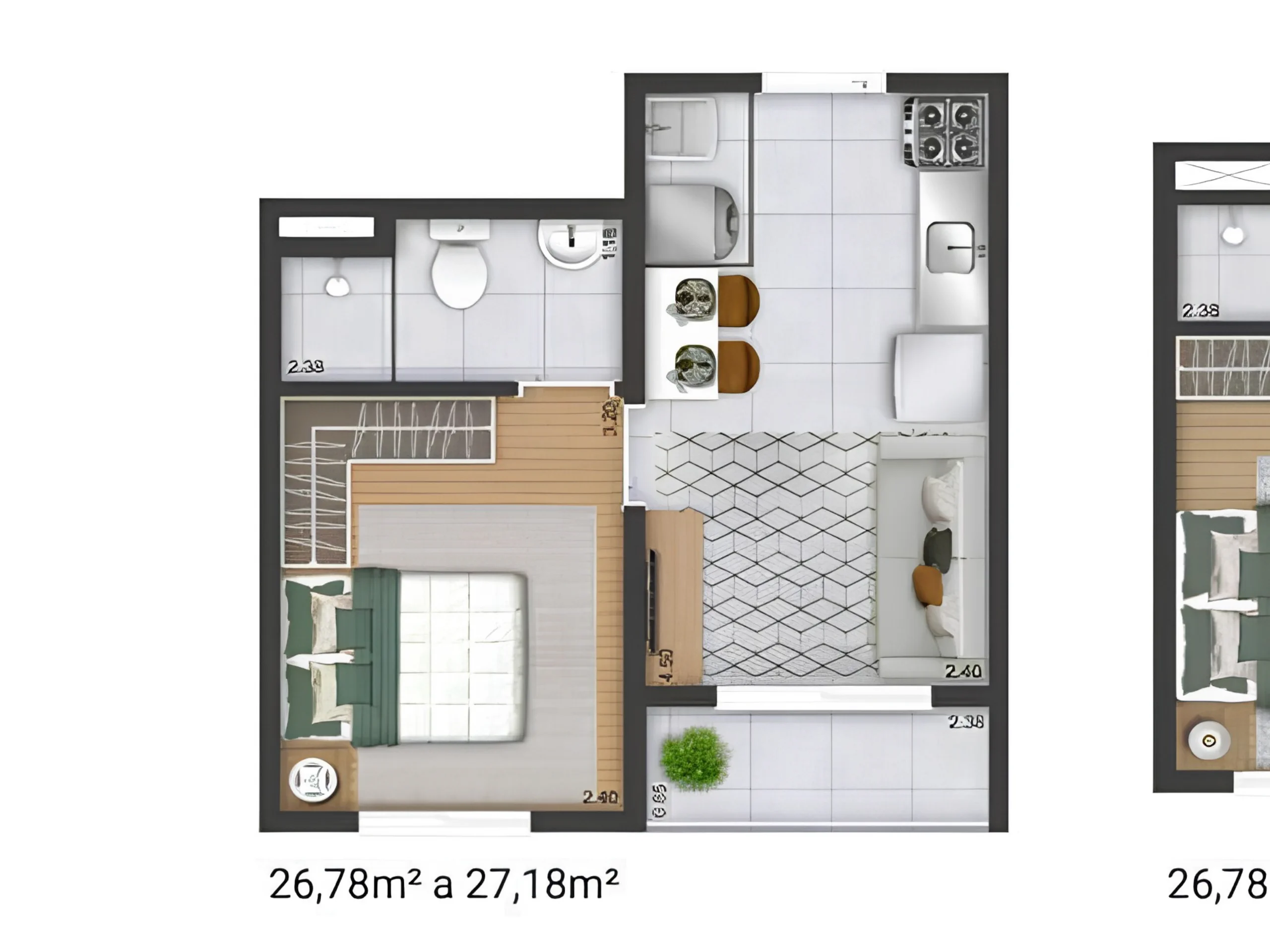 Planta 1 dormitório